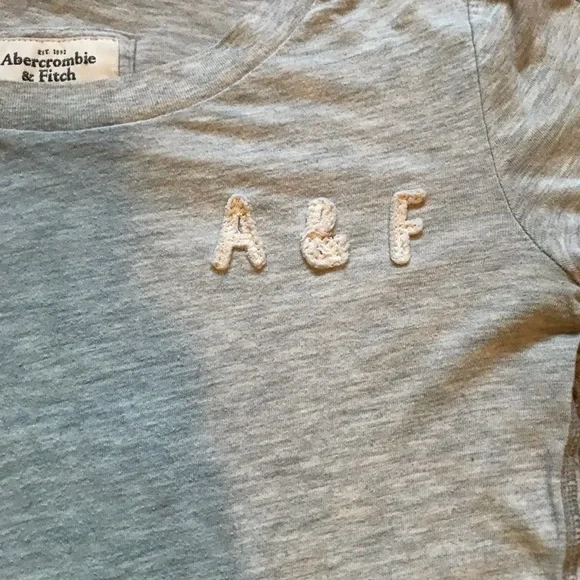 Light Gray and White Abercrombie & Fitch Long Sleeve - Picture 3 of 5